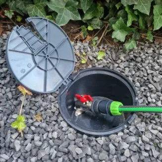 Studzienka poboru wody z zaworem 3/4 cala – szara (STONE) – PEŁNA - AQUABIN