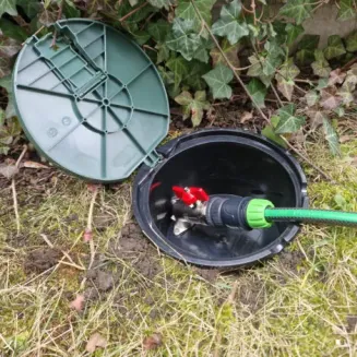 Studzienka poboru wody z zaworem 3/4 cala – zielona (HIDE) – PEŁNA - AQUABIN