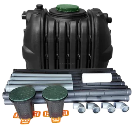 Oczyszczalnia osadnikowa 2000 AB z rurami drenażowymi - AQUABIN